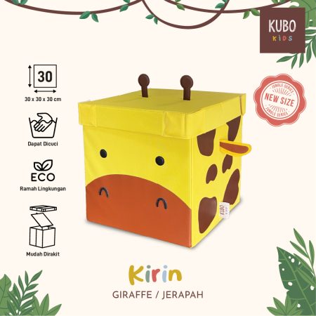 KUBO Kotak Penyimpanan 30 x 30 x 30 Cm Jungle Series Kirin/Jerapah