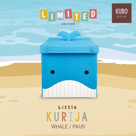 KUBO KIDS Kotak Penyimpanan Mainan Anak Ukuran 27x27x27 cm - Little Limited Edition Paus/Whale