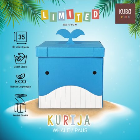 KUBO Kotak Penyimpanan 35 x 35 x 35 Cm Limited Series Kurija/Paus