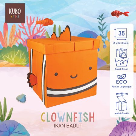 KUBO Kotak Penyimpanan 35 x 35 x 35 Cm Ocean Series Kumanomi/Clown Fish