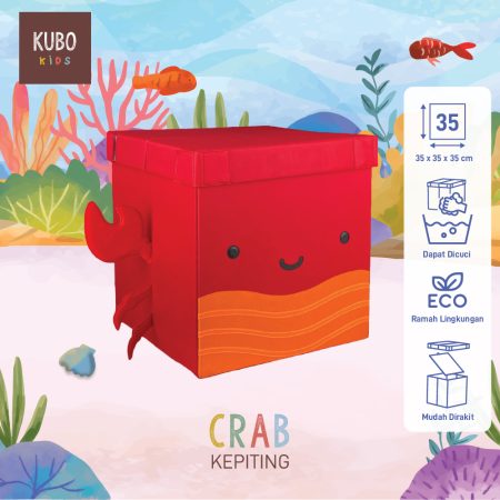 KUBO Kotak Penyimpanan 35 x 35 x 35 Cm Ocean Series Kani / Kepiting