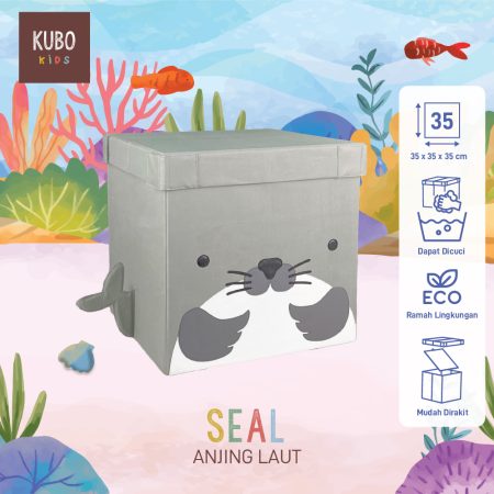 KUBO Kotak Penyimpanan 35 x 35 x 35 Cm Ocean Series Shiru / Seal