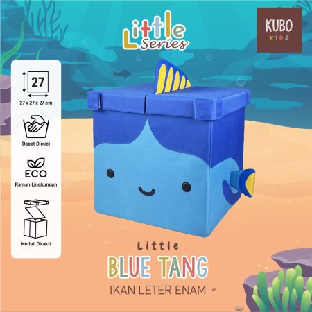 KUBO Kotak Penyimpanan 27 x 27 x 27 Cm Little Ocean Series Aohagi/Blue Tang