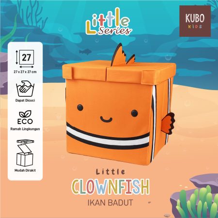 KUBO Kotak Penyimpanan 27 x 27 x 27 Cm Little Ocean Series Kumanomi/Clown Fish