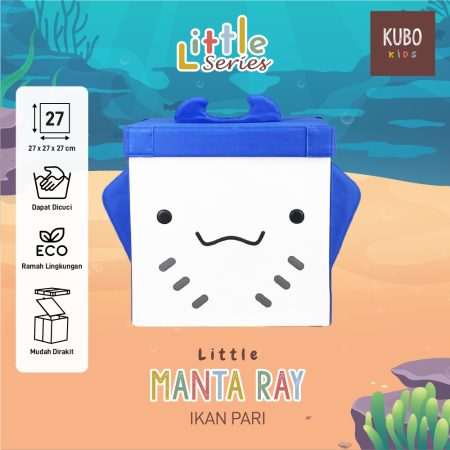 KUBO Kotak Penyimpanan 27 x 27 x 27 Cm Little Ocean Series Manta/Stingray