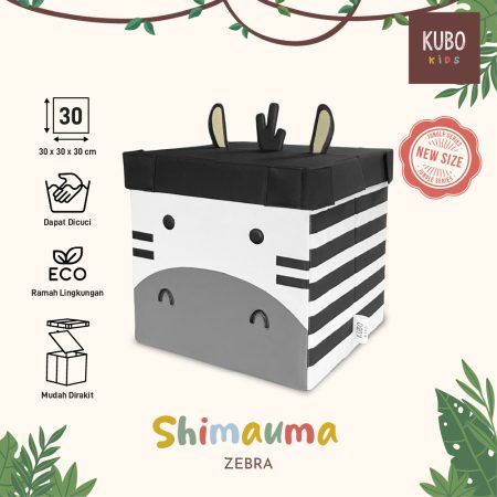 KUBO KIDS Kotak Penyimpanan Mainan Anak - Jungle Series Karakter Shimauma/Zebra