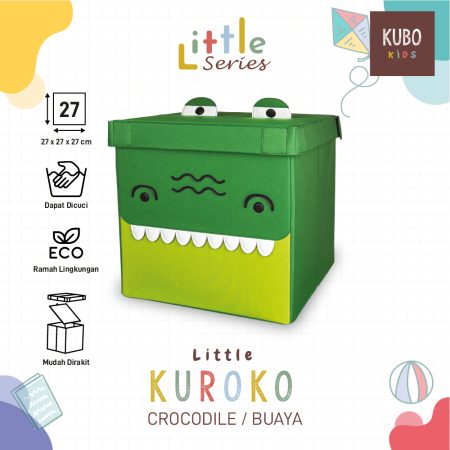 KUBO KIDS Kotak Penyimpanan Mainan Anak Ukuran 27x27x27 cm - Little Jungle Karakter Buaya/Crocodile