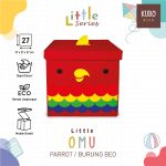 KUBO KIDS Kotak Penyimpanan Mainan Anak Ukuran 27x27x27 cm - Little Jungle Karakter Burung/Parrot