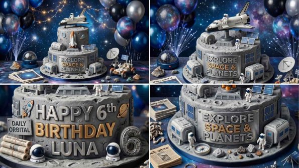 kue ulang tahun anak astronot astronaut luar angkasa space