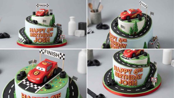 kue ulang tahun anak cars mobil mobilan balap lucu merah