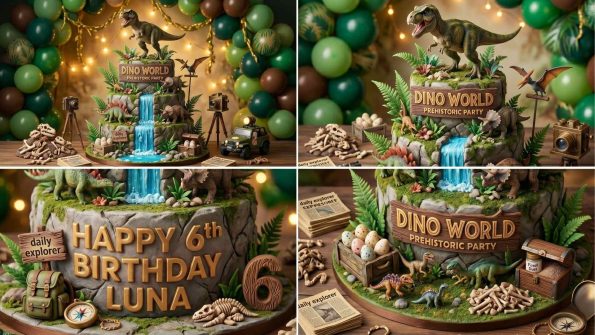 kue ulang tahun anak dinosaurus trex dino