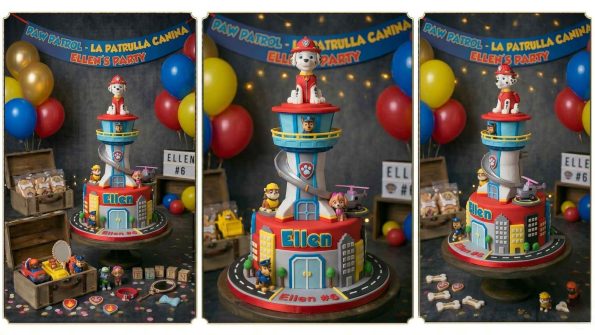 kue ulang tahun anak paw patrol anjing kucing lucu